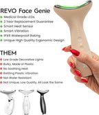 REVO Genie | Face & Neck Beauty Massager with Ultra Powerful LEDs for Wrinkles, Fine Lines, Puffy Skin, Uneven Skin Tone, Lymphatic Drainage, Lifting & Firming Facial Sculpting Tool with Light Therapy