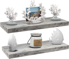 Sorbus Floating Shelves for Wall - 24" Bathroom Shelves, Wall Decor for Bedroom, Kitchen, Living Room, Home Decor & Book Storage - Mounted Floating Shelf with Invisible Brackets (Gray, 2 Pack)