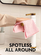 Fantasticlean Microfiber Cleaning Cloth Roll -40 Pack, Tear Away Microfiber Towels, 12" x 12", Reusable, Washable, Scratch Free, Ultra Absorbent Dish Rags for Car, Home, Garage or Shop (Pink)