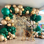 130pcs Dark Green Balloons Different Sizes 18" 12" 10" 5" Hunter Green Balloons for Birthday Dinosaur Baby Shower St. Patrick's Day Summer Jungle Forest Safari Party Decorations