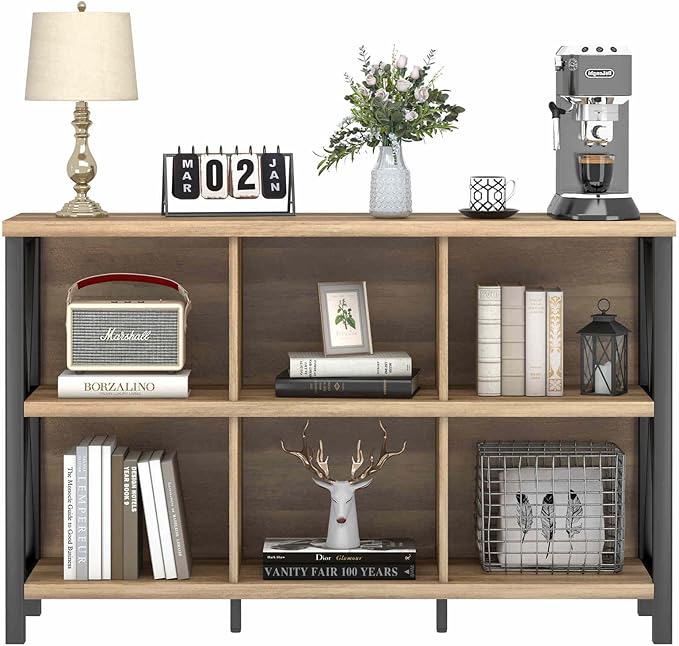 6 Cube Storage Organizer with Shelf - Industrial Bookcase by FATORRI