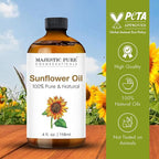 Majestic Pure Sunflower Essential Oil with Glass Dropper - Huge 4 Fl Oz - 100% Pure and Natural Black Pepper Oil - Premium Grade Essential Oils for Diffuser, Aromatherapy, Soap and Candle Making