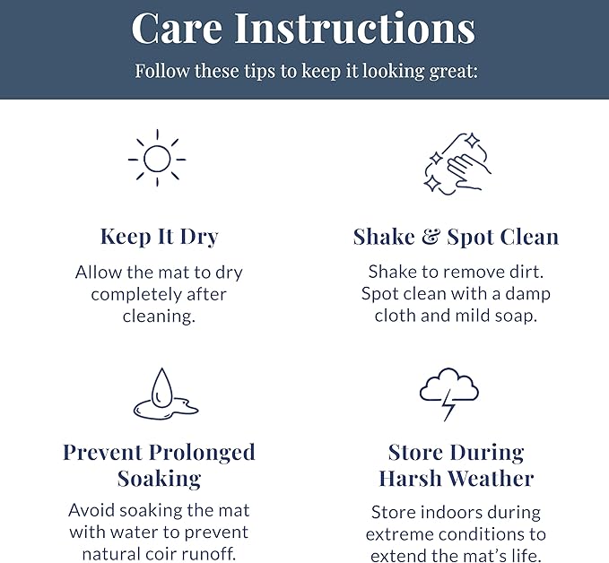 Barnyard Designs Natural Coco Coir Heavy Duty Backing Doormat - Large Cute Non-Slip Front Door Welcome Mat for Outside Entrance or Porch Entry, Brown (17x30, Welcome Paws)