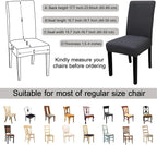 JQinHome 6 Pcs Dining Chair Slipcover,High Stretch Removable Washable Chair Seat Protector Cover for Home Party Hotel Wedding Ceremony (Grey)