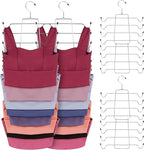 ZEDODIER Tank Top Hanger, 4 Pack Space Saving Bra Hangers, Non-Slip Hanging Sport Bras Holder, Closet Organizers and Storage for Camisoles Tank Tops Bras Ties Swimsuits Strappy Dress, Silver