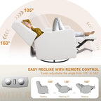 Power Recliner Chair Swivel Glider, Large Rocker Recliner w/USB Charging Port, Boucle Upholstered Swivel Rocker Glider Recliner for Nursery,Bedroom,Living Room, 1PC, Cream
