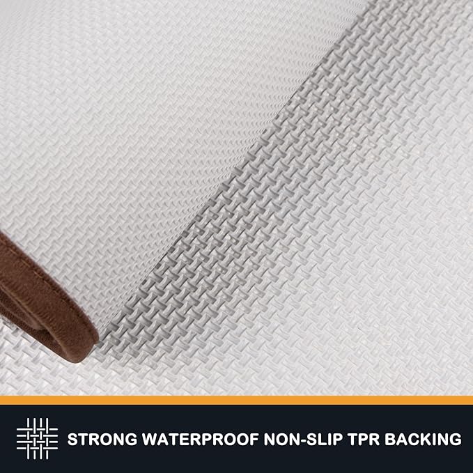 PURRUGS Dirt Trapping Door Mat 32" x 70", Non-Slip/Skid Machine Washable Entryway Rug, Dog Doormat, Super Absorbent Welcome Mat for Muddy Wet Shoes and Paws, Brown