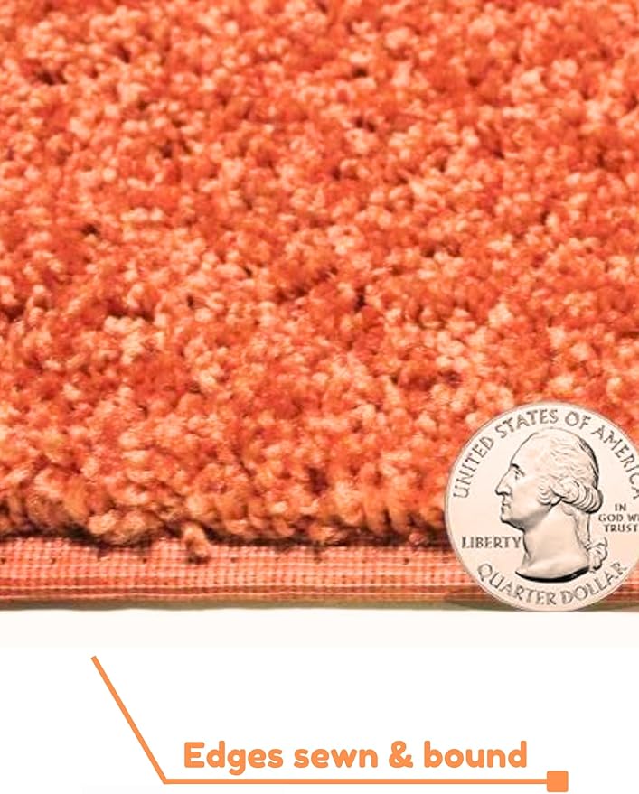 KOECKRITZ Soft and Colorful Kids Classroom Area Rugs (Passes Flammability Pill Test) Many Sizes and Bright Colors to Select from (3' x 12', Tangerine)