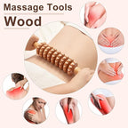 Wood Massage Roller Wood Therapy Massage Tools Body Roller Cellulite Roller Deep Tissue Muscle Roller Wooden Massager for Lymphatic Drainage, Maderoterapia, Muscle Pain Relief(Straight)