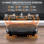 Vibration Plate Exercise Machine, Lymphatic Drainage Machine for Weight Loss, Full Body Workout Vibrate Fitness Platform, Helps Toning Shaping Wellness Home Gyms Workout - Max User Weight 330lbs