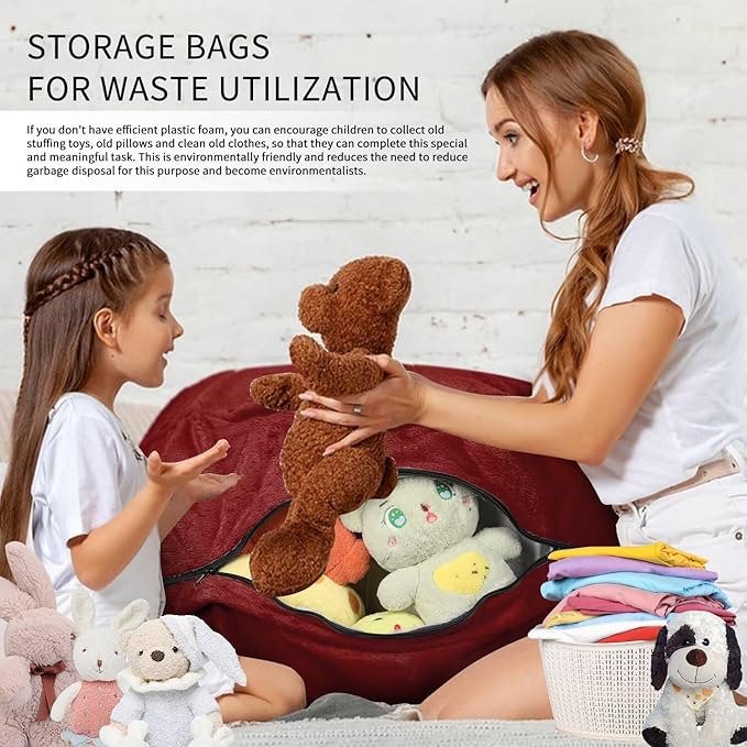 Bean Bag Chair for Adults 6FT,Soft Removable Cover for Teens/Girls Bedroom,Fluffy Giant Round Floor Beanbag Lounger Chairs (No Filler,Claret)