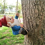 Climbing Gnomes Tree Faces Decor Outdoor for Yard, Adorable Gnome Elf Out Hugger Fairy Door Statue for Tree, Funny Garden Gnome Peeker Sculpture Yard Patio Art