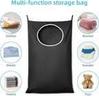 KEEPJOY XL Black Door Hanging Laundry Hamper, Large Size 36.5X22.5 inch Hanging Laundry Bag with Large Opening and 2 Strong Hooks for Whole Family Dirty Clothes