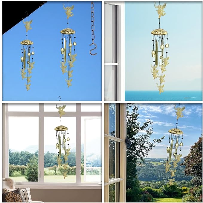 Elephants Wind Chimes for Outside,42" Metal Wind Chinme Indoor/Ourdoor Garden Yard Decoration Patio Home Porch Decor,Unique Windchimes Memorial/House Warming/Birthday Gifts,Elephant Gifts for Women