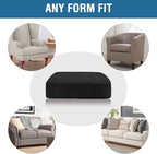 H.VERSAILTEX Velvet Stretch Couch Cushion Cover Plush Cushion Slipcover for Chair Loveseat Sofa Cushion Furniture Protector Seat Cushion Sofa Cover (2 Piece Large Sofa Cushion Covers, Black)