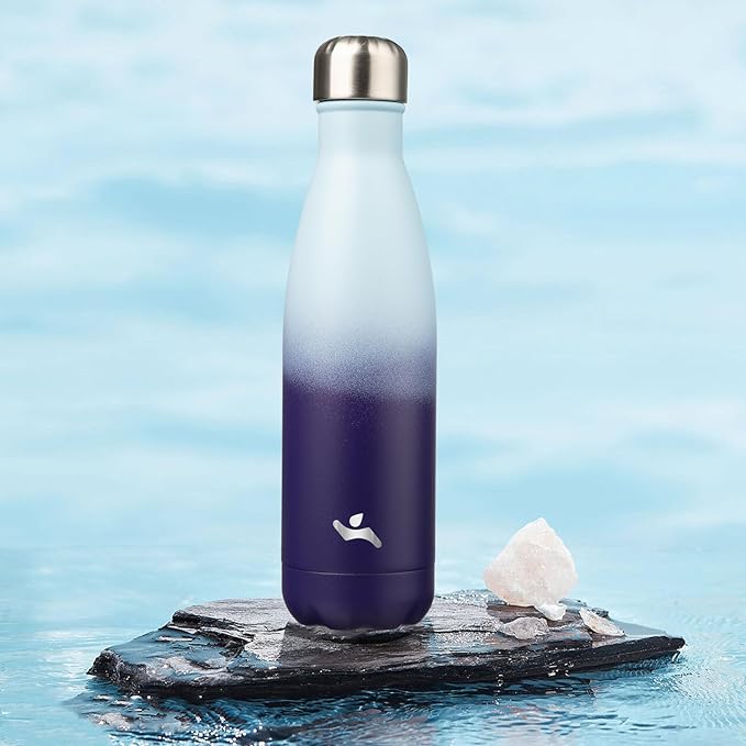 Insulated Water Bottles,17 oz Double Wall Stainless Steel Vacumm Metal Flask for Sports Travel,Ocean Dream