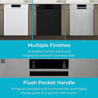 Kenmore 24" Built-in Stainless Steel Tub Dishwasher EasyFlex 3rd, SmartWash, UltraWash Plus, TurboDry, and Adjustable Rack, Energy Star Certified, Fingerprint Resistant