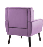 UIXE Accent Chairs Set of 2, Modern Upholstered Arm Chair, Mid-Century Club Armchair Comfy Single Lounge Sofa, Button Tufted Living Room Reading Side Seating for Bedroom Office, Velvet-Purple