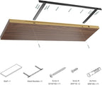 Wall Shelf Set of 2, Walnut Floating Shelves 24 in W x 10 in D x 1 in H, Wooden Floating Wall Shelf with Invisible Brackets for Living Room/Bedroom/Bathroom/Kitchen Storage and Decor