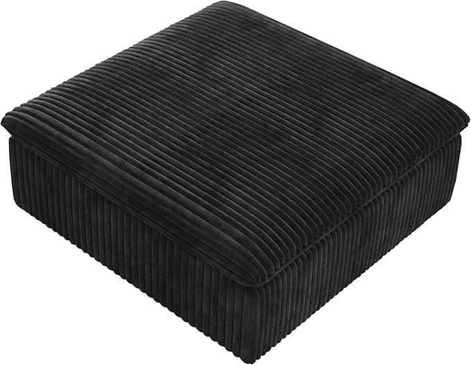 Modern Down Filled Sigle Middle Seat, Cloud Modular Sectional Sofa, Contemporary American Wide Deep Seat Couches for Living Room Apartment and Bedroom,No Assembly Required,Black