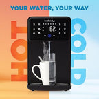 Ivation H2O Hot & Cold, Countertop Reverse Osmosis System, TDS Filter System, 4 Stage RO Water Filtration, 6 Temperature Presets, 3:1 Pure to Drain, Portable Plug-and-Play - Black