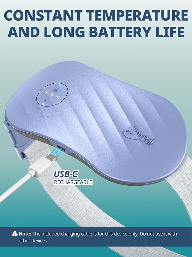 Slimpal Portable Heating Pad for Cramps, FSA HSA Eligible, Rechargeable Electric Heat Belt for Period Pain Relief, Menstrual Heated Pad Gifts for Women Her Girls Wife, Black