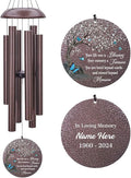 Personalized Wind Chimes, Blue Butterfly Sympathy Wind Chime, in Loving Memory for Loss of Loved Dad/Mom, Metal Large Memorial Condolences Gifts, 36inch Deep Tone Wind Chime