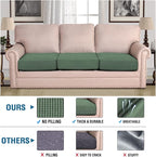 H.VERSAILTEX Super Stretch Individual Seat Sofa Covers Couch Cushion Covers Slipcover Sets Thick Jacquard Textured Twill Fabric (3 Piece, Loden Frost)