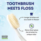 MOUTHWATCHERS Soft Flossing Toothbrushes, Value Pack of 4, Blue, Manual Toothbrush for Adults, Ultra Clean, Good for Sensitive Teeth and Gums, by Dr. Plotka's