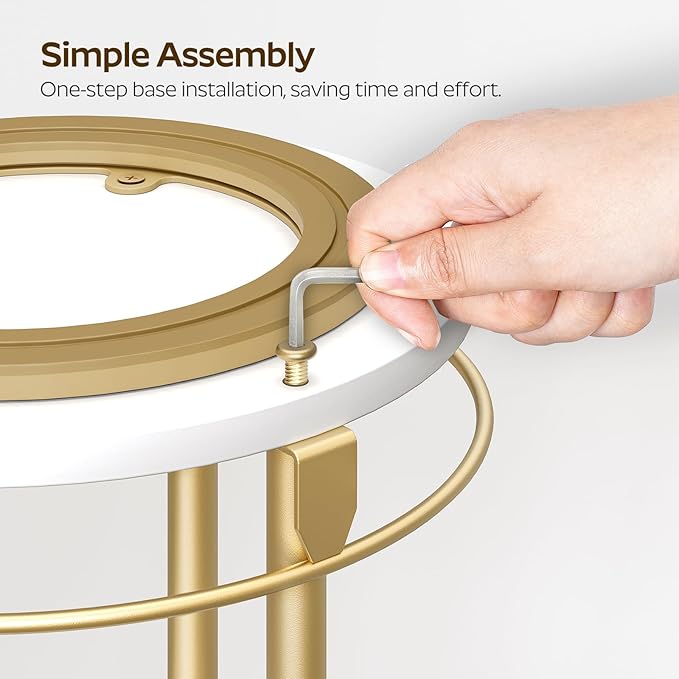 Lazy Susan Organizer, Rotating Spice Rack, 2 Tier Spice Turntable Organizer, Industrial Turntable Spice Holder, for Kitchen Countertop and Cabinet, Compact and Versatile, White and Gold SR22DW