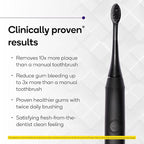 Burst Original Sonic Electric Toothbrush for Adults (Black) | Soft Bristle Deep Clean Stain & Plaque Removal | 3 Modes: Teeth Whitening, Sensitive & Massage