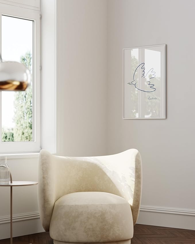 HAUS AND HUES 20x30 White Picture Frame - White 20x30 Frame Aluminum, Vertical & Horizontal Hanging, Shatterproof Plexiglass - Ideal for Home, Room, Office Decor (20x30 in, White)