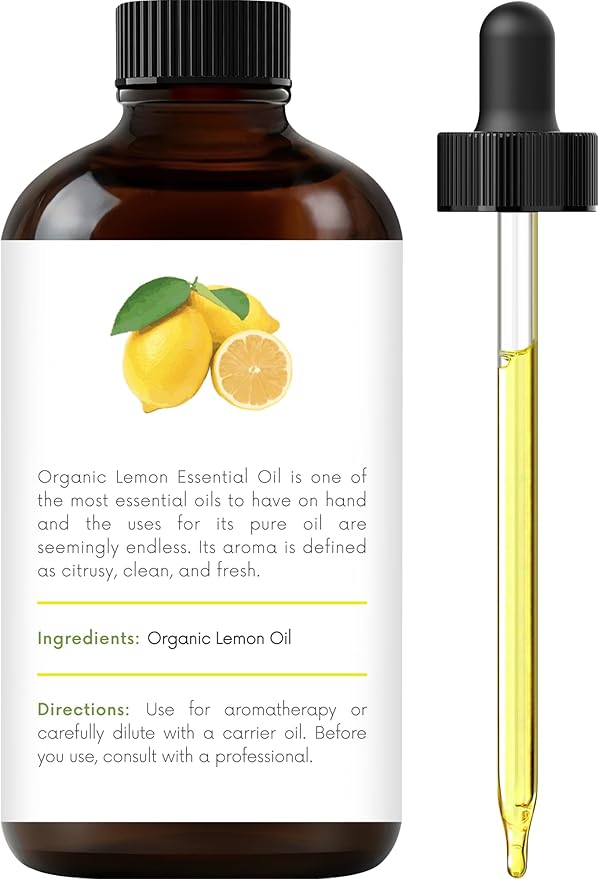 Handcraft Blends Organic Lemon Essential Oil – 1 Fl Oz – 100% Pure and Natural – Premium Grade Essential Oil for Diffuser and Aromatherapy