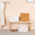 Large Storage Baskets for Shelves, Closet Organizers Bins for Clothes Blanket Towels, Baby Nursery, Toy Baskets Box, Woven Rope Baskets, 17 x 13 x 7.5”, 3 Packs Off White