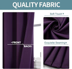 ChrisDowa Small Kitchen Valances for Windows - Grommet Short Thermal Insulated Room Darkening Window Valances Curtains for Living Room (2 Panels, Royal Purple, 52 x 18 Inch)