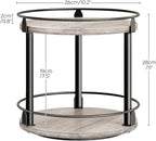 Lazy Susan Organizer, Rotating Spice Rack, 2 Tier Spice Turntable Organizer, Industrial Turntable Spice Holder, for Kitchen Countertop and Cabinet, Compact and Versatile, Greige SR22BG