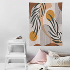 ICMOLYYENLO Boho Plant Aesthetic Tapestry, Abstract Medieval Arch Sun Home Aesthetic Wall Hanging For Bedroom Living Room Dormitory Tapestry 60x60 Inches