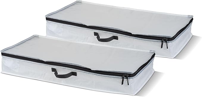 CleverMade Under Bed Storage Bag - Collapsible Storage for Shoes and Clothes Easy Use - Heavy Duty Utility Bag Home