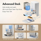 Mova P10 Pro Ultra Robot Vacuum and Mop 13,000Pa Suction, 140°F Hot Water Auto Mop Washing & Drying, Dual Spinning Extenable Mop,10.5mm Lifting for Carpet, 360°Obstacle Avoidance, App Control