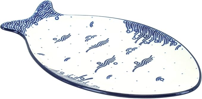 Blue Rose Polish Pottery Oceana Small Fish Platter