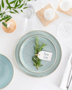16 Piece Dinnerware Sets for 4 - Modern Style Stoneware Dinnerware Set - Scratch Resistant,Dishwasher,Microwave Safe Plates and Bowls Sets Ceramic,Dish Set, Bowl and Plate Set - Beige and Light Blue…