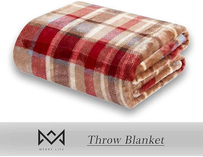 MERRYLIFE Throw Blanket Plaid | Ultra-Plush Soft Colorful Oversized | Decorative Couch Travel Blanket | Queen Size(90" 90", Love Urban)