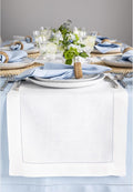 Solino Home Linen White Table Runner 72 Inches Long - 100% Pure Linen Hemstitch Table Runner 14 x 72 Inch for Dresser, Dining, Fall, Autumn, Halloween, Thanksgiving - Classic Hemstitch