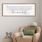 SRSZHIYUE Love is Patient Kind Sign Wall Decor Art 40"×15" 1 Corinthians 13 4-8 Master Bedroom Christian Wood Framed Large Wall Hanging (Wood)