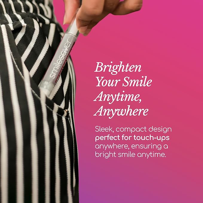 Smilesaver Peroxide-Free Teeth Whitening Pen – Long-Lasting, Gentle Formula for Sensitive Teeth – Portable Stain Remover Pen for a Radiant Smile – Easy-to-Use Oral Care Product for Brighter Enamel