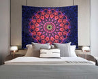 ADDWel Blacklight Mandala Boho Tapestry Glow In The Dark, Black Light Bohemian Hippie Poster Wall Hanging for Bedroom Aesthetic Wall and Room Decor (60" x 80", Mandala)