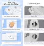 TUSHY Classic 3.0 Bidet Toilet Seat Attachment - A Non-Electric Self Cleaning Water Sprayer with Adjustable Water Pressure Nozzle, Angle Control & Easy Home Installation (White/Gunmetal)