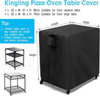 Kingling Outdoor Pizza Oven Table Cover for Ooni Medium Table, Waterproof Outdoor Grill Prep Table Cover Pizza Oven Stand Cover - 32''L x 24''W x 35''H(Black)