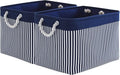 TcaFmac Organization and Storage Basket for Shelves - Large 2 Pack 16x12x12 inch Fabric Storage Cubes, Collapsible Storage Bins for Gift Closet Cloth Toy Books Kids (Navy Patchwork)