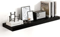 Heimlove 36 Inch Black Floating Shelves for Wall,10 Inch Deep Wood Shelves with Invisible Brackets,Wall Mounted Storage & Display Shelves for Bedroom,Living Room,Kitchen,Office